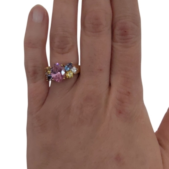 Ross-Simons Multi-Colored CZ Sterling Silver Ring – Size 6 - Picture 3 of 10